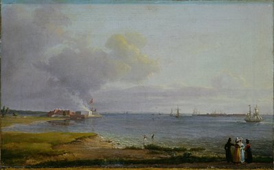 Widok na Øresund w pobliżu Zakładów Wapienniczych autorstwa Johan Christian Dahl