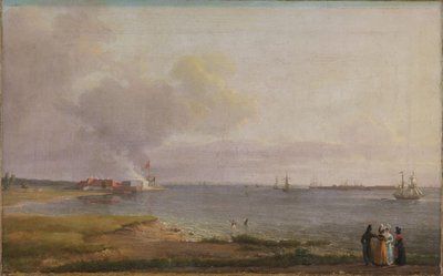 Widok na Øresund w pobliżu Zakładów Wapienniczych autorstwa Johan Christian Dahl