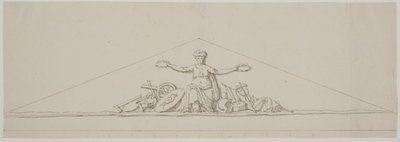 Projekt na fronton, symbolizujący dobrobyt. autorstwa Johan Christoph Petzold
