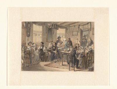 Wesele w fryzyjskiej rodzinie cywilnej autorstwa Johan Coenraad Leich
