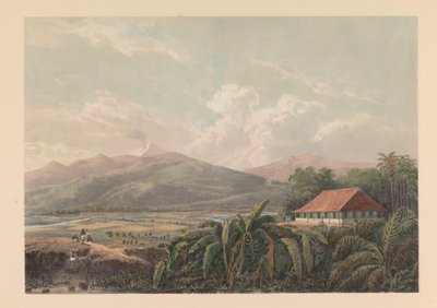 Widok Tjileboet Widok na krainę Chilibut; Asystent rezydencji Buitenzorg Java po obrazach i rysunkach A. Salma (tytuł serii) autorstwa Johan Conrad Greive