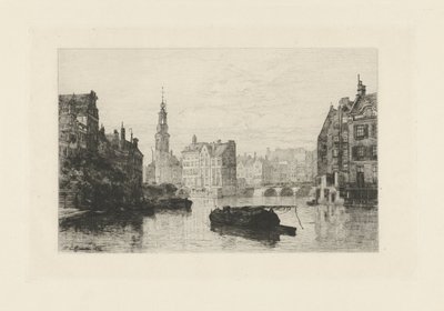 Widok na Munttoren w Amsterdamie autorstwa Johan Conrad Greive