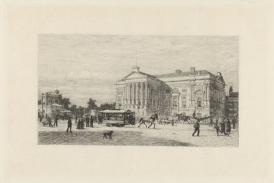 Widok na Leidseplein w Amsterdamie autorstwa Johan Conrad Greive