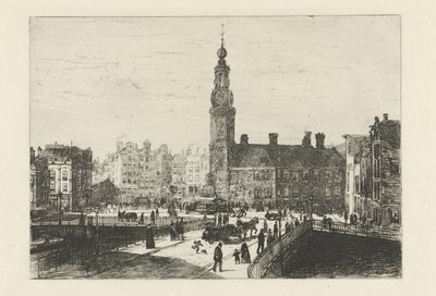 Widok na Muntplein w Amsterdamie autorstwa Johan Conrad Greive