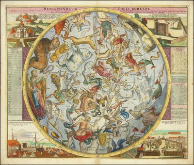 Hemisphaerium Coeli Boreale in quo Fixarum loca secundum Eclipticae ductum ad anum 1730 autorstwa Johan Gabriel Doppelmayr