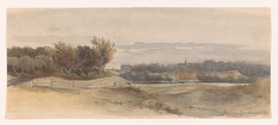 Panoramiczny krajobraz autorstwa Johan Hendrik Weissenbruch (signed by artist)