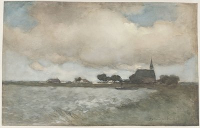 Widok kościoła w Noordse Dorp niedaleko Noorden Widok kościoła Noordse Dorp koło Noorden autorstwa Johan Hendrik Weissenbruch