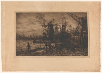 Widok na port w Rotterdamie autorstwa Johan Hendrik van Mastenbroek (signed by artist)