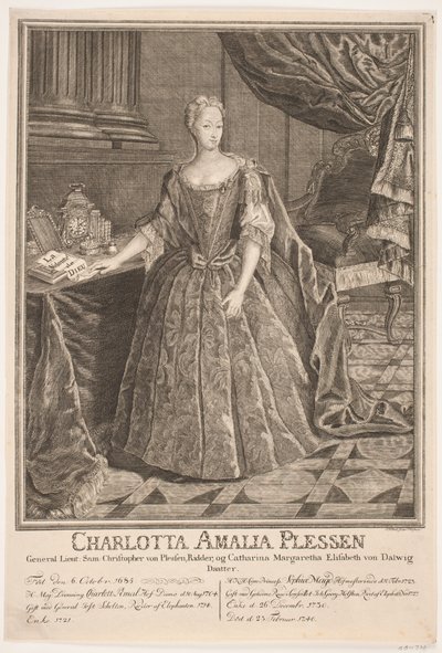 Charlotte Amalie Plessen autorstwa Johan Herman Thiele