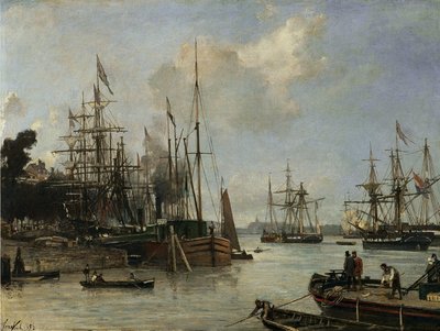 Widok na port w Rotterdamie autorstwa Johan Jongkind