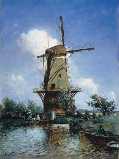 Wiatrak w pobliżu Delft autorstwa Johan Jongkind