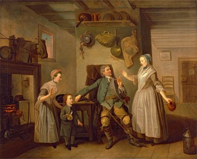 David Garrick i Mary Bradshaw w filmie Davida Garricka Powrót rolnika autorstwa Johan Joseph Zoffany