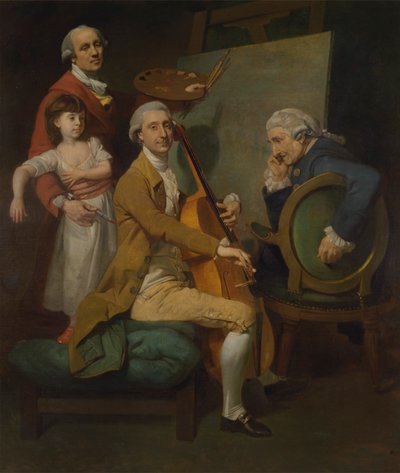 Autoportret z córką Marią Teresą, Jamesem Cervetto i Giacobbe Cervetto autorstwa Johan Joseph Zoffany RA