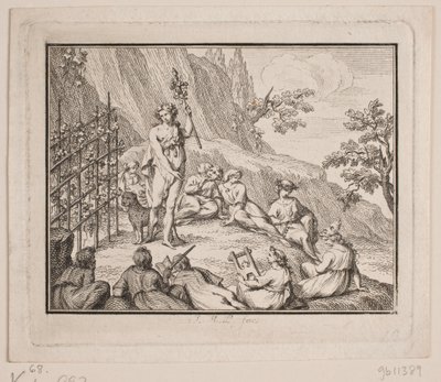 Winieta. Bachus i muzy autorstwa Johan Martin Preisler