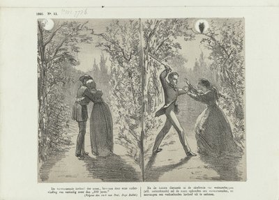 Komiks o wpływie księżyca, 1865 autorstwa Johan Michaël Schmidt Crans