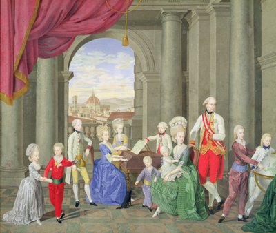 Rodzina Piotra Leopolda, wielkiego księcia Toskanii (1747-92), później Leopolda II, cesarza rzymskiego, ok.1782 autorstwa Johan Moll