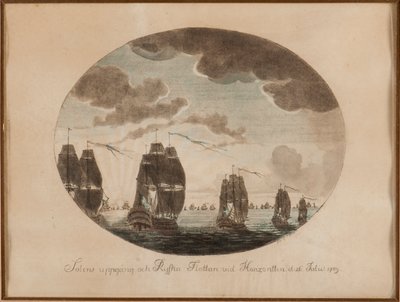 Bitwa morska pod Olandią 26 lipca 1789 r. 1790. autorstwa Johan Petter Cumelin