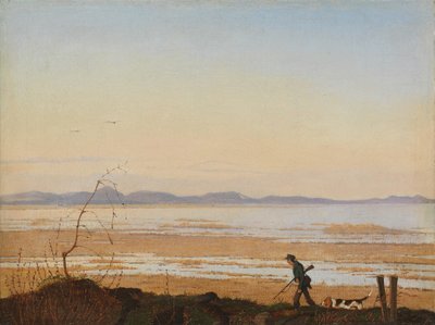 Wieczór nad jeziorem Arresø, ok. godz. 1837. autorstwa Johan Thomas Lundbye