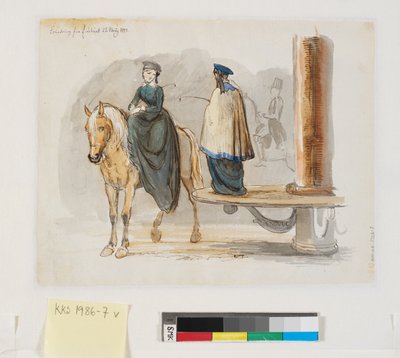 „Wspomnienie z ujeżdżalni. 22 marca 1844.” autorstwa Johan Thomas Lundbye