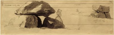Megalityczny grobowiec na wzgórzu w pobliżu Reerslev autorstwa Johan Thomas Lundbye