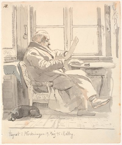 Portret J. Th. Dziadek Lundbye, radca wymiaru sprawiedliwości i administrator celny E. Bonnevie autorstwa Johan Thomas Lundbye