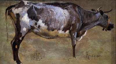 Badanie krowy autorstwa Johan Thomas Lundbye