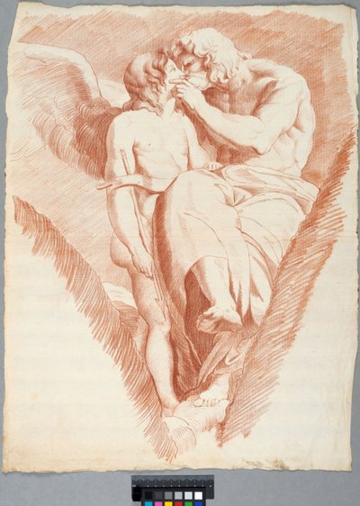Akademiezeichnung. Raffaels "Jupiter küsst Amor" in der Loggia der Villa Farnesina in Rom autorstwa Johan Tobias Sergel