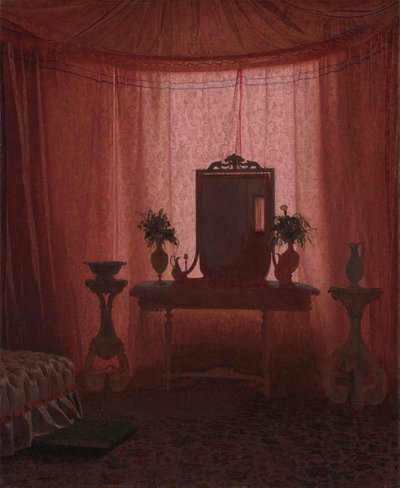Sypialnia w Pałacu Bernstorffa pod Kopenhagą, ca. 1845. autorstwa Johan Vilhelm Gertner