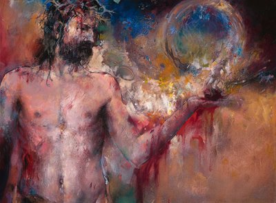 "IDŹ!" Jezus w Gergesenes autorstwa Johan Vlok Louw