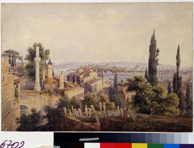 Widok na Konstantynopol i złoty róg autorstwa Johan Wolfensberger