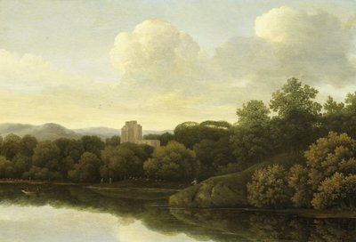 Zalesiony krajobraz z rzeką autorstwa Johan de Lagoor (attributed to)