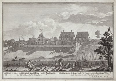 Sunersbuhl, rezydencja rodziny Nutzelów koło Norymbergi autorstwa Johann Adam Delsenbach