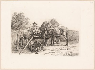 Rolnik i jego wózek autorstwa Johann Adam Klein