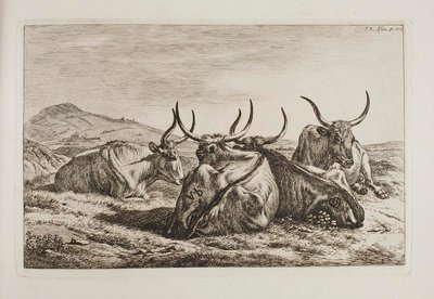 Leżące woły autorstwa Johann Adam Klein