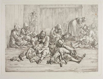 Strzyżenie owiec autorstwa Johann Adam Klein