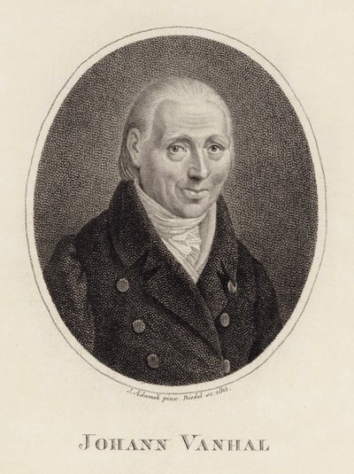 Portret kompozytora Johanna Baptysty Wanhala 1739-1813 , 1815. autorstwa Johann Adamek