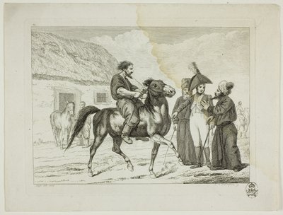 Szkoła jeździecka i konie autorstwa Johann Adolph Darnstedt