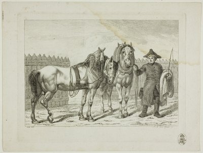 Szkoła jeździecka i konie autorstwa Johann Adolph Darnstedt