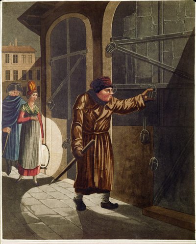 Nocny stróż, z serii wiedeńskich typów ... autorstwa Johann Adolph Opitz
