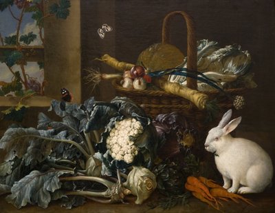 Martwa natura z królikiem (olej na płótnie) autorstwa Johann Amandus Wink