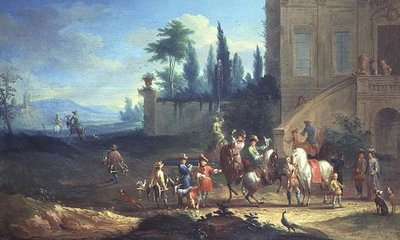 Hawking Party (jeden z pary) autorstwa Johann Andreas Graff