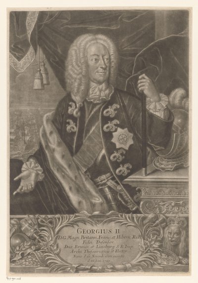 Portret Jerzego II, króla Wielkiej Brytanii autorstwa Johann Andreas Pfeffel (der Jüngere) (possibly)