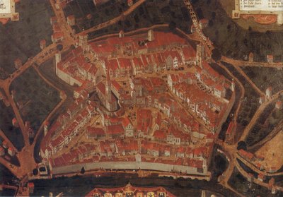 Widok na miasto Wangen (Allgäu); Policzki ratusza autorstwa Johann Andreas Rauch