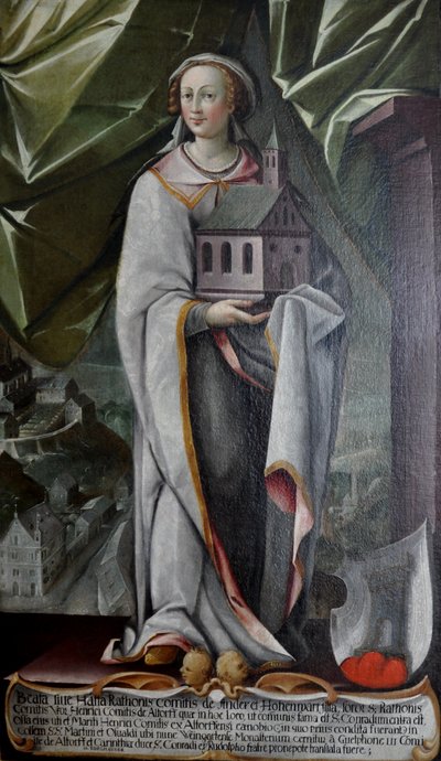 Niemcy: Hatta von Hohenwart, żona Heinricha von Altdorf, założyciela klasztoru w Altdorfie około 935 r. autorstwa Johann Andreas Rauch