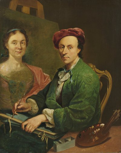 Autoportret przy sztalugach autorstwa Johann Anton Tischbein