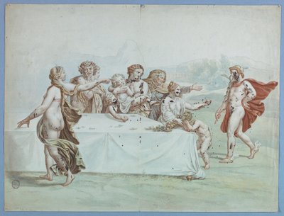 Hermes w Ogrodzie Hesperyd autorstwa Johann August Nahl the Younger