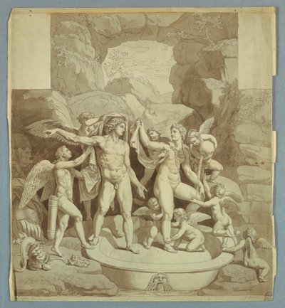 Mars i Wenus przygotowują się do zaślubin Kupidyna i Psyche autorstwa Johann August Nahl the Younger