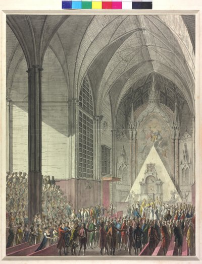 Ceremonia zaślubin arcyksiężnej Marii Ludwiki z cesarzem Napoleonem I (akwarela) autorstwa Johann Baptist Hoechle