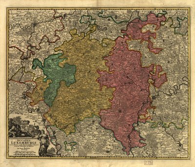 Ducatus Luxembourgi. LOC 99446214 autorstwa Johann Baptist Homann