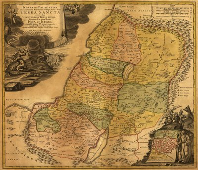 Ivdaea sev Palaestina ob sacratissima Redemtoris vestigia hodie dicta Terra Sancta. LOC 99466737 autorstwa Johann Baptist Homann